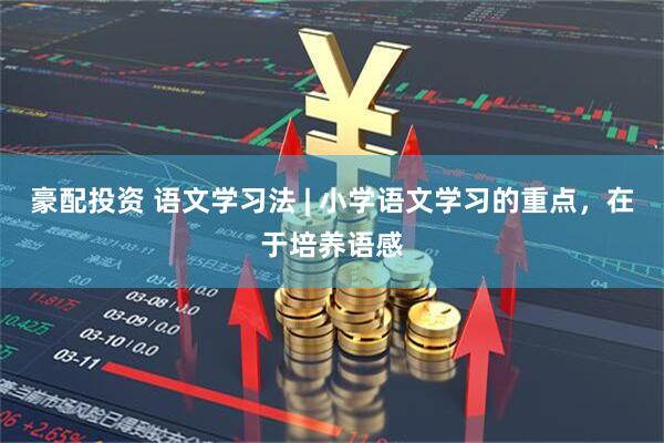 豪配投资 语文学习法 | 小学语文学习的重点，在于培养语感